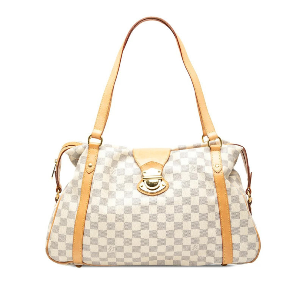 Louis Vuitton Damier Azur White Stresa Handbag Tote Bag White Leather
